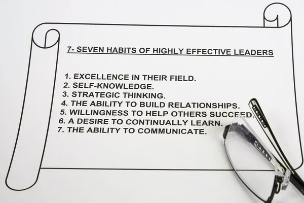 Seven habits of highly effective leaders — Stock Photo, Image