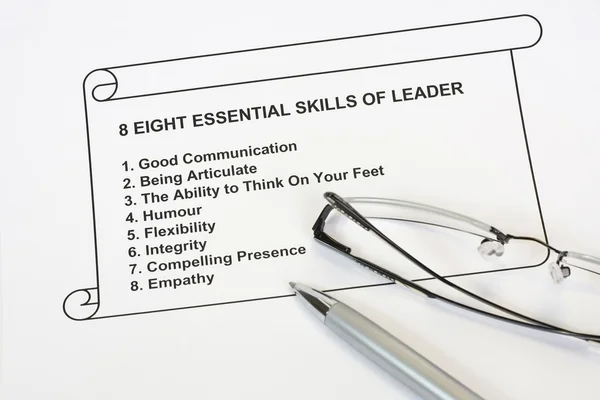 Eight essential skills of leader — Stock Photo, Image