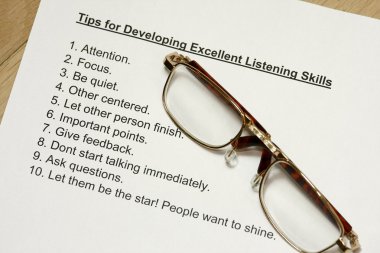 Tips for developing listening skills clipart