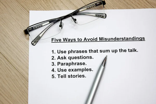Five ways to avoid misunderstanding — Stock Photo, Image