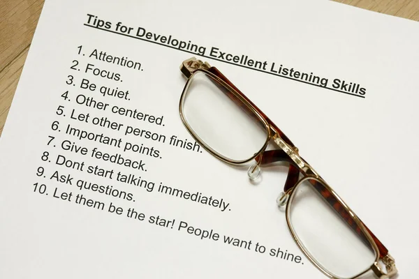 Tips for developing listening skills — Stock Photo, Image