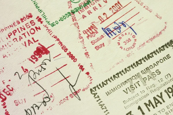 Passport stamps — Stock Photo, Image
