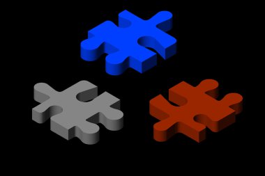 Jigsaw Puzzle Piece In Silver clipart