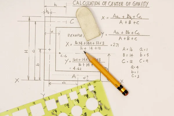 Center of Gravity Calculation — Stock Photo, Image