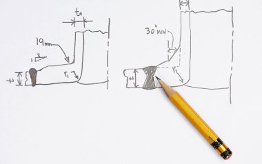 Sketch of Nozzle Welding Joints clipart