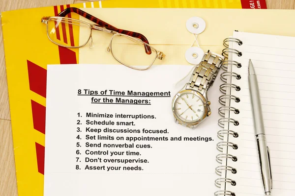 Eight tips for time management — Stock Photo, Image