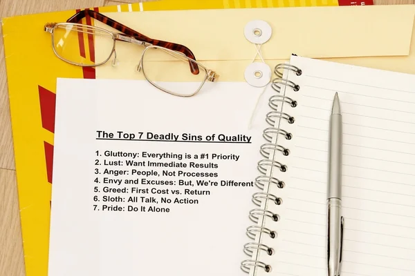 Seven deadly sin of Quality