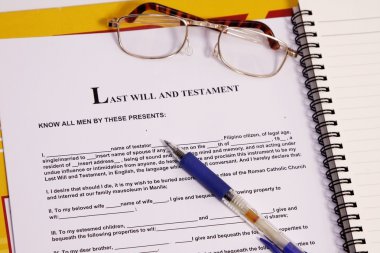 Last will and testament clipart