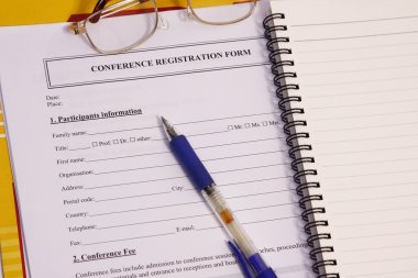 Conference registration form clipart