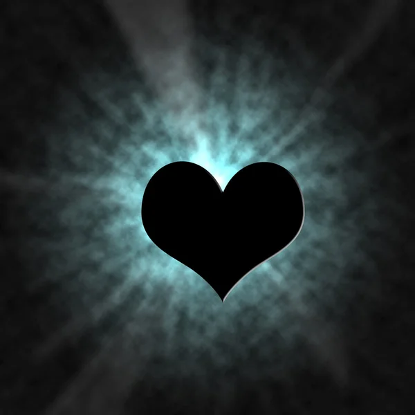 Brilhar efeito de iluminação do coração — Fotografia de Stock