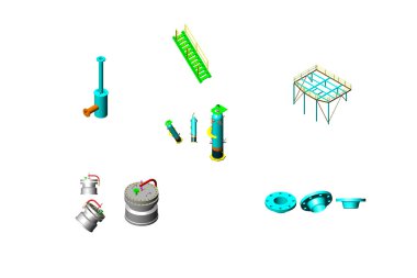 3D Model of Mechanical Components clipart