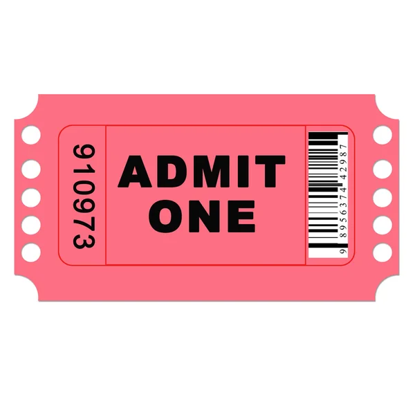 Isolated Admit One Ticket