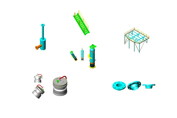 3D-model van mechanische componenten — Stockfoto