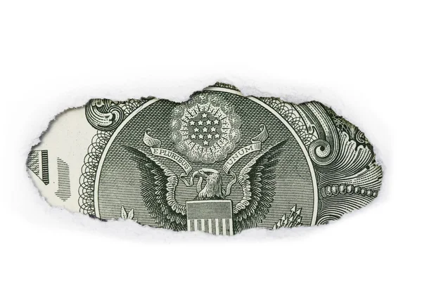 Zadní strana jednodolarové bankovce — Stock fotografie