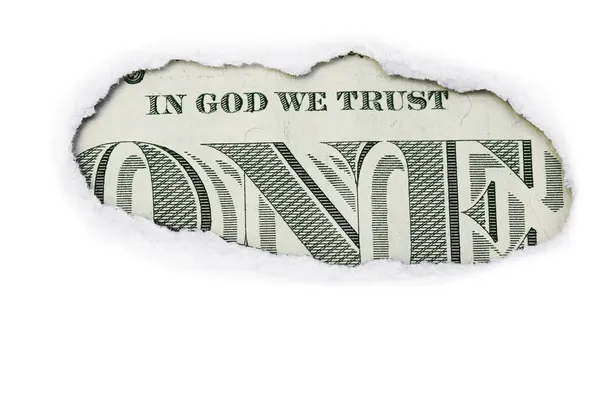 Один доллар в Бога, которому мы доверяем — стоковое фото