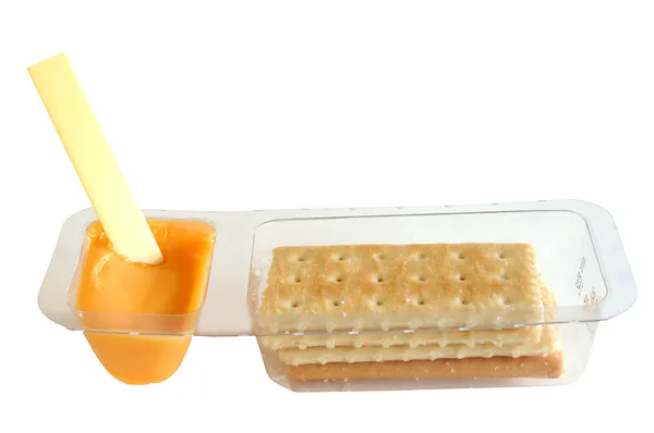 stock image Cheese dip crackers