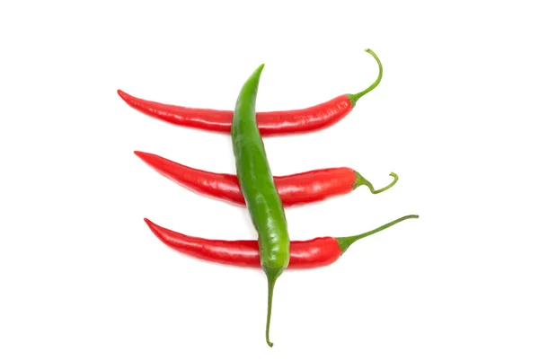 Four chili peppers — Stock Photo, Image