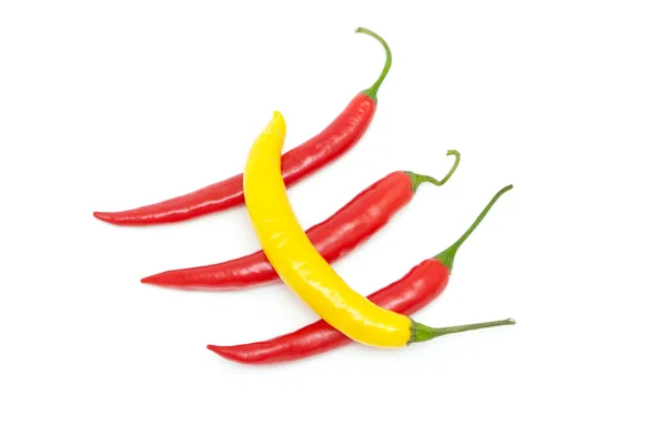 Chili peppers diagonally — Stock Photo, Image