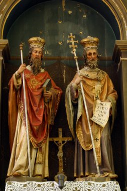 Statue of Saints Cyril and Methodius clipart