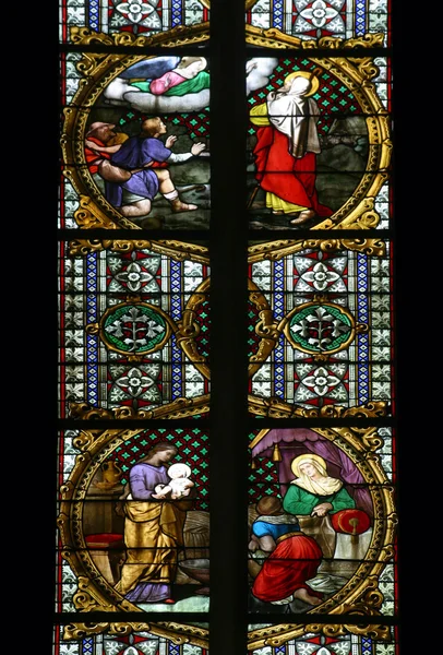 Glasmalerei in der Zagreber Kathedrale — Stockfoto