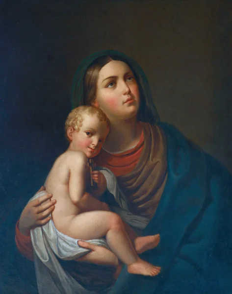 축복 받은 성모 마리아와 아기 예 수 — 스톡 사진