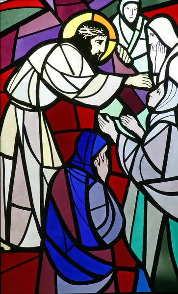 Jezus spotyka córki Jerozolimy — Zdjęcie stockowe