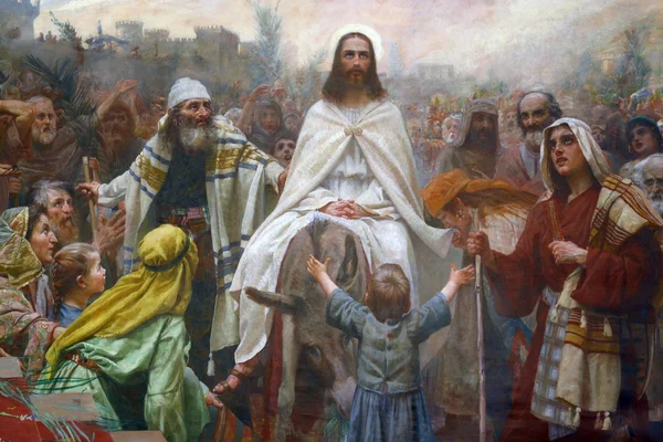 Ісус у Вербну неділю Стокове Фото