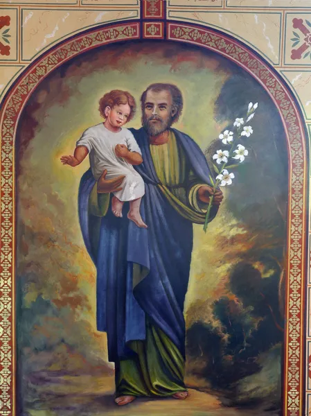 Saint Joseph with child Jesus — Stock Photo, Image