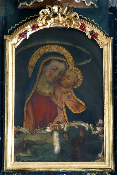 Boldogságos Szűz Mária és Jézus baba — Stock Fotó