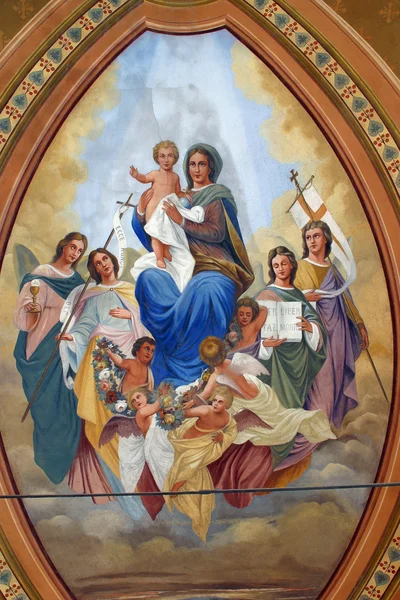 Beata Vergine Maria con Gesù Bambino, sai — Foto Stock