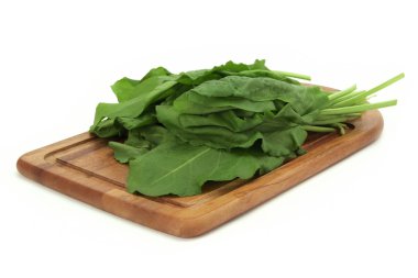 Sorrel on a cutting board clipart