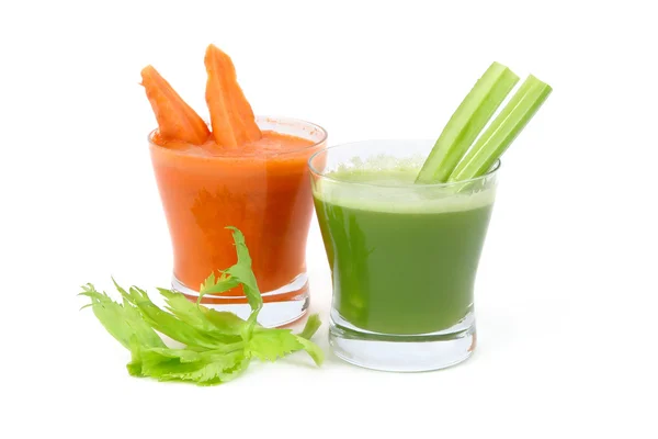 芹菜和胡萝卜汁 — 图库照片