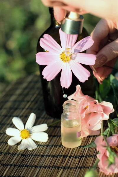 Ätherisches Blütenöl und Tinktur — Stockfoto