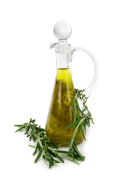 Olivový olej s rozmarýnem — Stock fotografie
