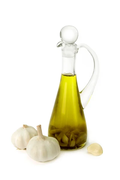 Olio d'oliva con aglio — Foto Stock