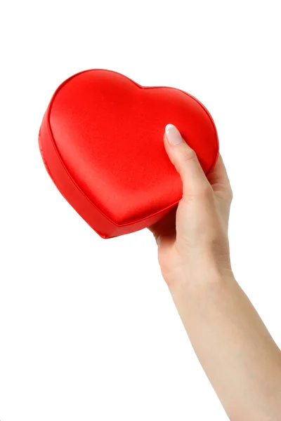 Srdce v ženské ruce — Stock fotografie