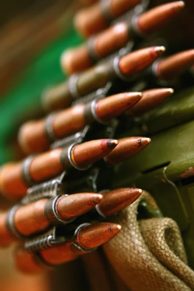 Cartridges for machine gun — Stock Photo, Image