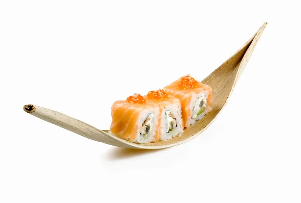Rotoli giapponesi con salmone — Foto Stock