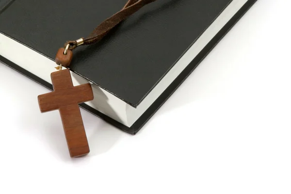 Cross over a bible — Stock Photo, Image