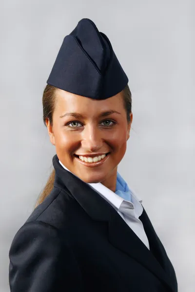 Lucht gastvrouw (stewardess). Portret — Stockfoto