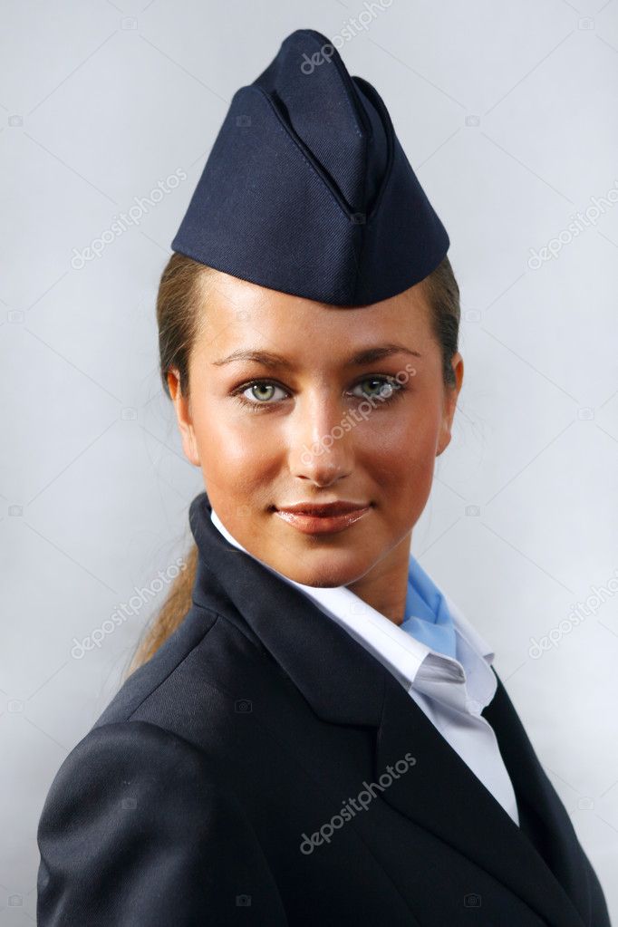 Air hostess (stewardess). Portrait — Stock Photo © geniuslady 2244970