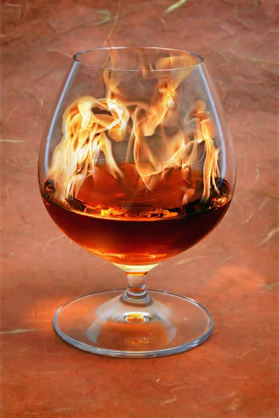 Borrel glas cognac — Stockfoto