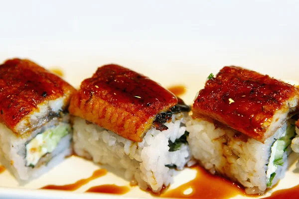 Sushi z węgorza — Zdjęcie stockowe