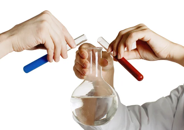 Experiência química em laboratório — Fotografia de Stock