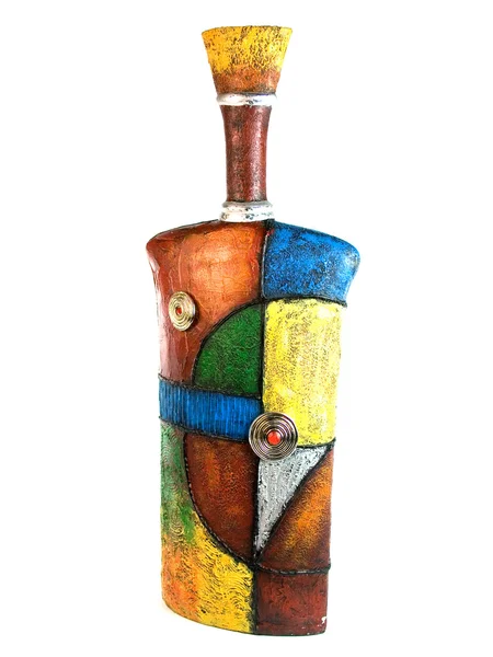 Flasche mit farbigem Ornament — Stockfoto