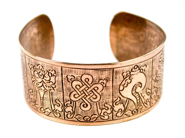 Metall armband med mönster Royaltyfria Stockfoton