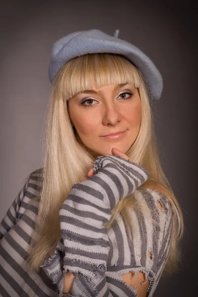 güzel sarışın çizgili ceket