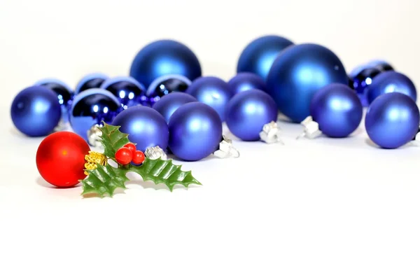 Muitas bolas de Natal azuis — Fotografia de Stock
