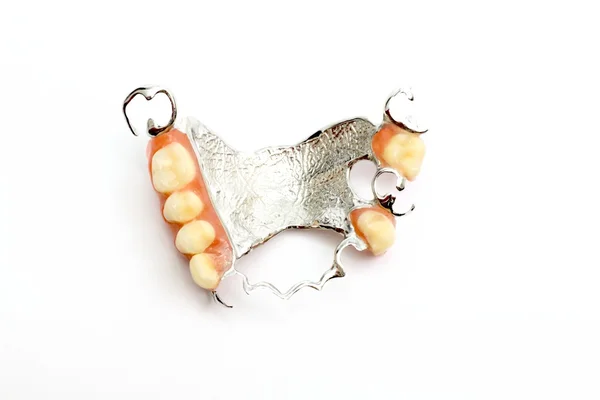 Dentes falsos (Dentura, Coroa, Ponte ) — Fotografia de Stock