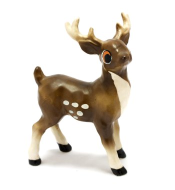 Vintage figurine of a fallow deer. clipart